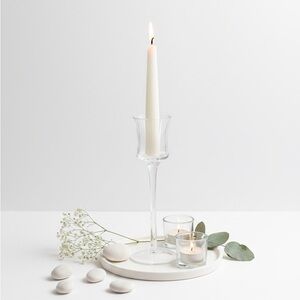 Elegant Clear Glass Candle Holder